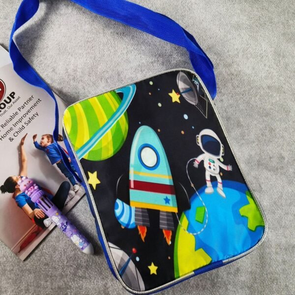 Polyester Cartoon Printed Square Sling Bag with Adjustable Strap & Zipper Closure | 25x9x25 | OPP Packing - Image 4