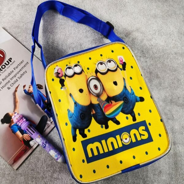 Polyester Cartoon Printed Square Sling Bag with Adjustable Strap & Zipper Closure | 25x9x25 | OPP Packing - Image 3