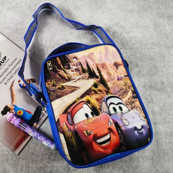 Polyester Cartoon Printed Square Sling Bag with Adjustable Strap & Zipper Closure | 25x9x25 | OPP Packing - Image 2
