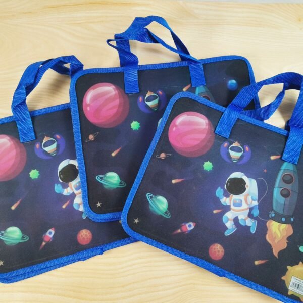 Space Glitter Folder Bag on table