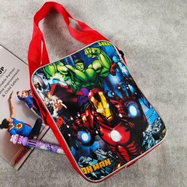 Polyester Cartoon Printed Square Sling Bag with Adjustable Strap & Zipper Closure | 25x9x25 | OPP Packing - Image 12
