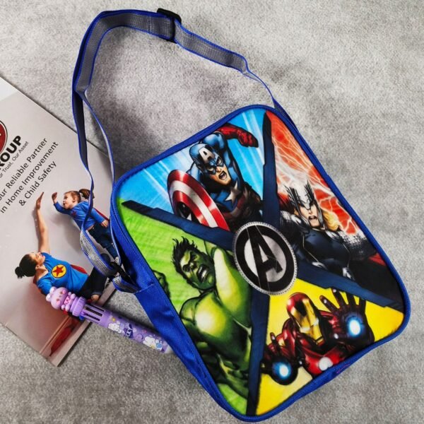 Polyester Cartoon Printed Square Sling Bag with Adjustable Strap & Zipper Closure | 25x9x25 | OPP Packing - Image 13