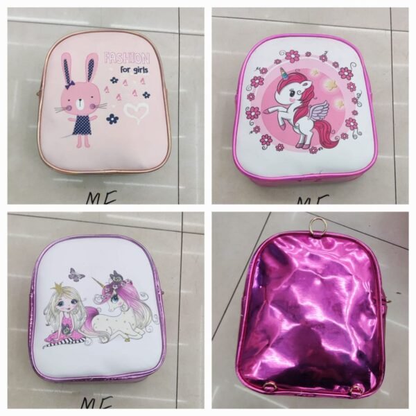 Printed Sling Bag Cum Backpack for Kids | Holographic & Adjustable Strap | Assorted Colors | OPP Packing - Image 3
