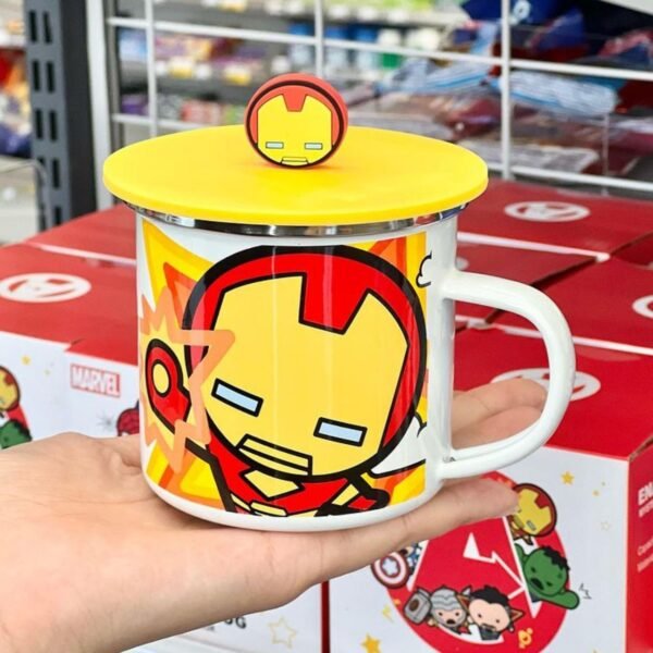 Stainless Steel Super Heros Coffee Cup with Silicone Lid & Handle | 300 Ml | Assorted Design & Colors | Box Packing - Image 4