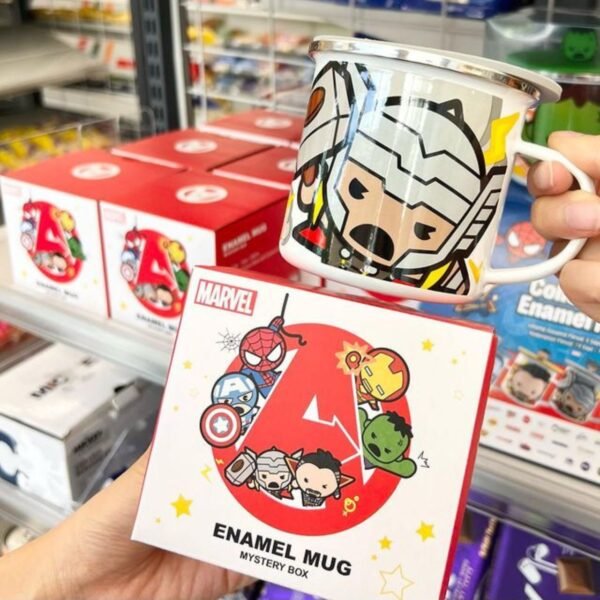 Stainless Steel Super Heros Coffee Cup with Silicone Lid & Handle | 300 Ml | Assorted Design & Colors | Box Packing - Image 6