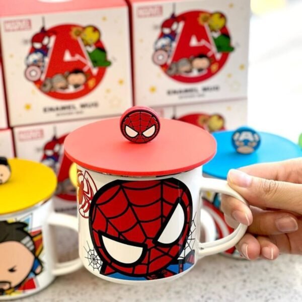 Stainless Steel Super Heros Coffee Cup with Silicone Lid & Handle | 300 Ml | Assorted Design & Colors | Box Packing - Image 3
