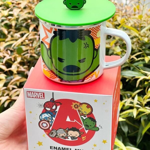 Stainless Steel Super Heros Coffee Cup with Silicone Lid & Handle | 300 Ml | Assorted Design & Colors | Box Packing - Image 5