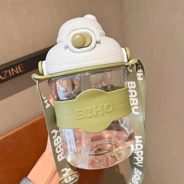 Sport Plastic Sipper with Silicone Sleeves, Starp & Handle | Push Lock Button | Airtight & Leak-Proof | 500 ML | Assorted Colors | Box Packing - Image 3