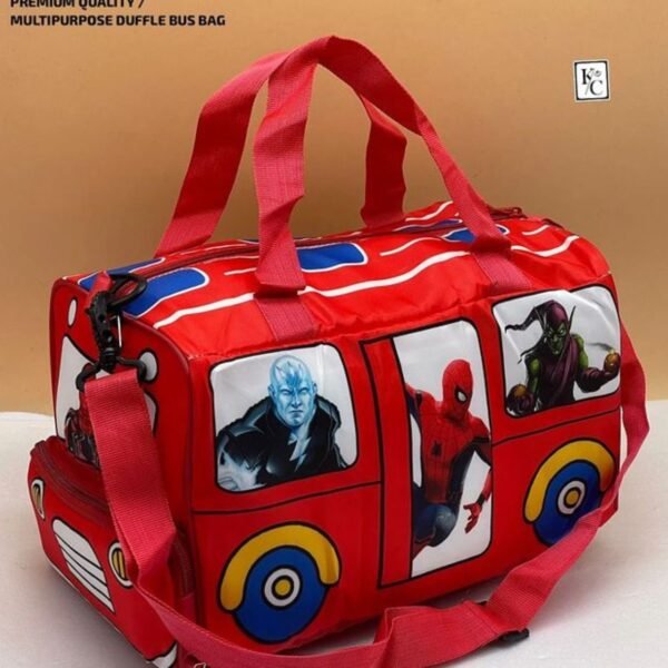 Printed Bus Duffle Bag with Adjustable Shoulder Strap | 21x33x18.5 Cm | Zipper Closure & Multipurpose | Polyester Heavy Quality | Assorted Colors | OPP Packing - Image 3