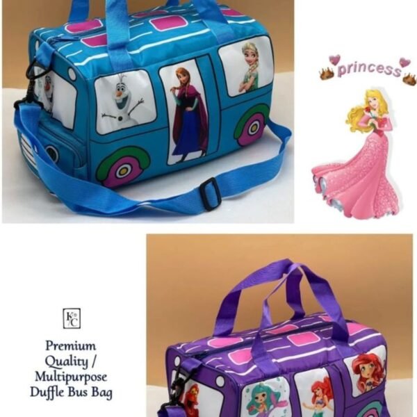 Printed Bus Duffle Bag with Adjustable Shoulder Strap | 21x33x18.5 Cm | Zipper Closure & Multipurpose | Polyester Heavy Quality | Assorted Colors | OPP Packing - Image 5