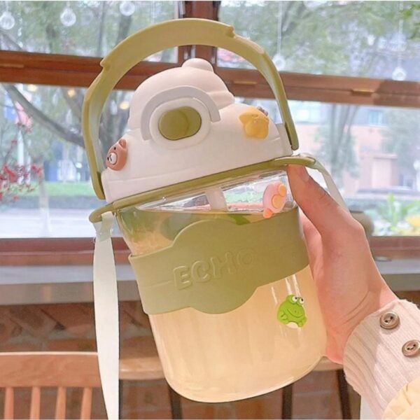 Sport Plastic Sipper with Silicone Sleeves, Starp & Handle | Push Lock Button | Airtight & Leak-Proof | 500 ML | Assorted Colors | Box Packing - Image 4