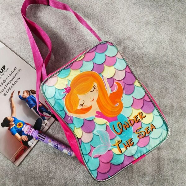 Polyester Cartoon Printed Square Sling Bag with Adjustable Strap & Zipper Closure | 25x9x25 | OPP Packing - Image 9