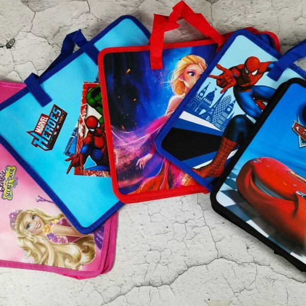 Character Printed Folder Bag different prints on decorative background
