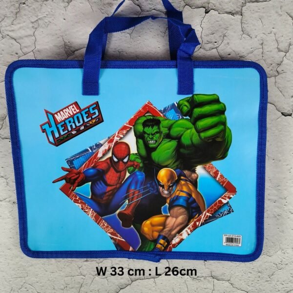 Character Printed PVC Folder Bag for Kids with Zipper | 33 X 26 Cm | Waterproof | Assorted Printes & Colors | OPP Packing - Image 8