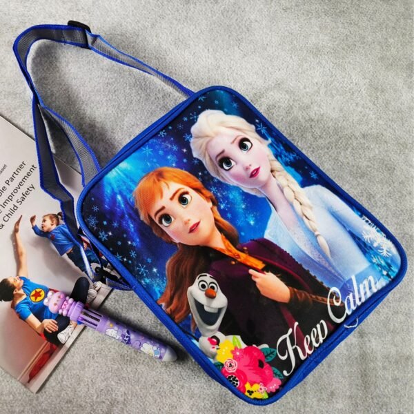 Polyester Cartoon Printed Square Sling Bag with Adjustable Strap & Zipper Closure | 25x9x25 | OPP Packing - Image 6