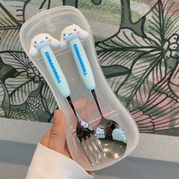 Stainless Steel Spoon & Fork Set | Cure Cartoon Printed | Assorted Design | Plastic Box Packing - Image 10