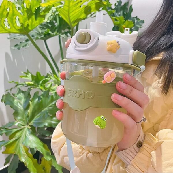 Sport Plastic Sipper with Silicone Sleeves, Starp & Handle | Push Lock Button | Airtight & Leak-Proof | 500 ML | Assorted Colors | Box Packing - Image 2