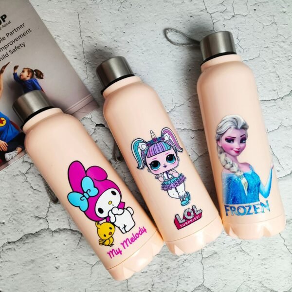 Printed Puff Insulted Bottle | Outer Plastic Inner Steel | 900 Ml | Assorted Prints & Colors | Box Packing - Image 5