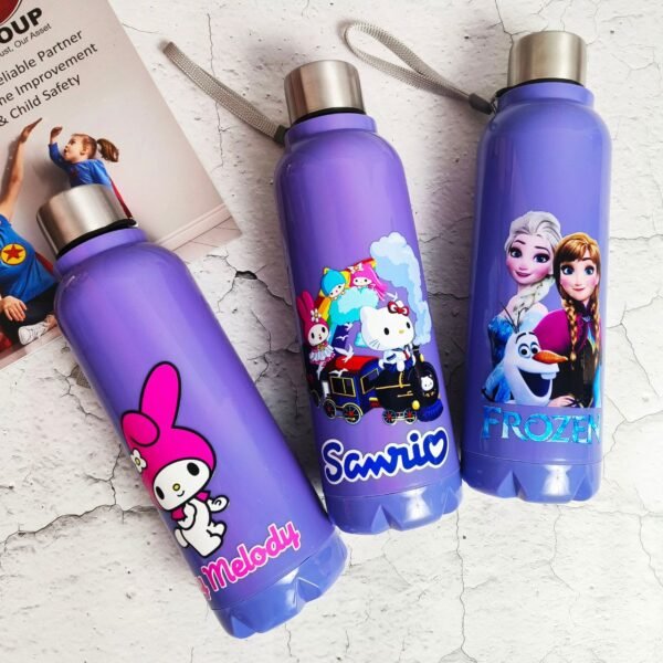 Printed Puff Insulted Bottle | Outer Plastic Inner Steel | 900 Ml | Assorted Prints & Colors | Box Packing - Image 7