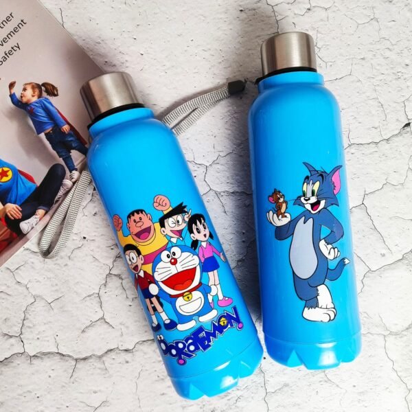 Printed Puff Insulted Bottle | Outer Plastic Inner Steel | 900 Ml | Assorted Prints & Colors | Box Packing - Image 6