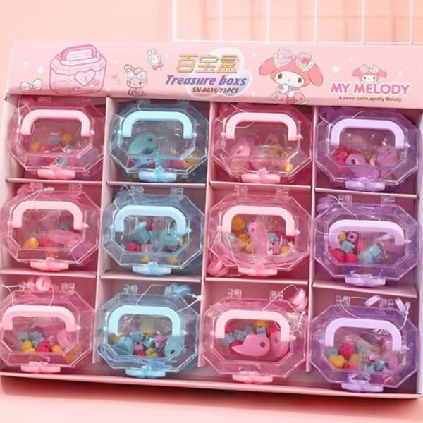 Plastic Transparent Secret Box with Eraser Beads for kids | Lock & Handle| Assorted Colors | Display Box Packing - Image 6