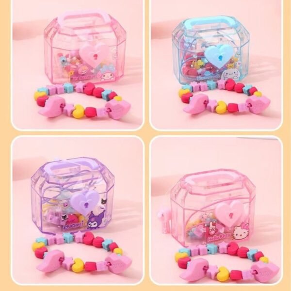 Plastic Transparent Secret Box with Eraser Beads for kids | Lock & Handle| Assorted Colors | Display Box Packing - Image 3
