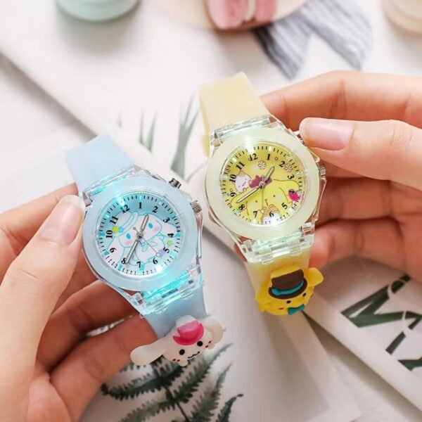 Cute Kawaii Printed Wrist Watch for Kids with Colorful Light | Silicone Belt | Printed Gift Box Packing - Image 4