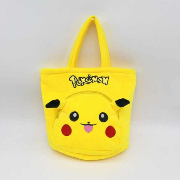 Velvet 2 Pocket Hand Bag for Kids | with Zipper & Handle | 21x23 Cm | Cartoon Printed | Assorted Colors | OPP Packing - Image 8