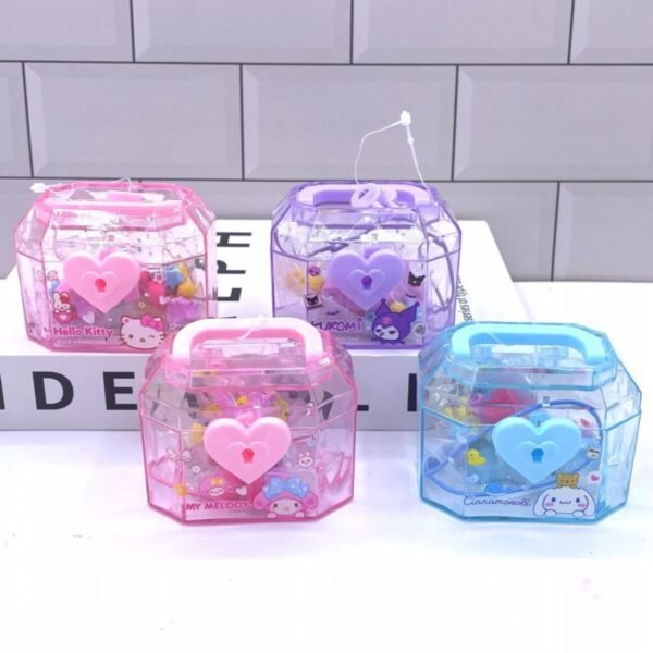Plastic Transparent Secret Box different colors on decorative background
