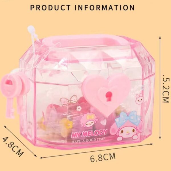 Plastic Transparent Secret Box with Eraser Beads for kids | Lock & Handle| Assorted Colors | Display Box Packing - Image 5