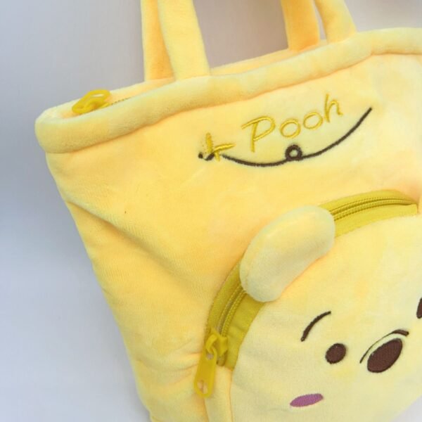 Velvet 2 Pocket Hand Bag for Kids | with Zipper & Handle | 21x23 Cm | Cartoon Printed | Assorted Colors | OPP Packing - Image 13