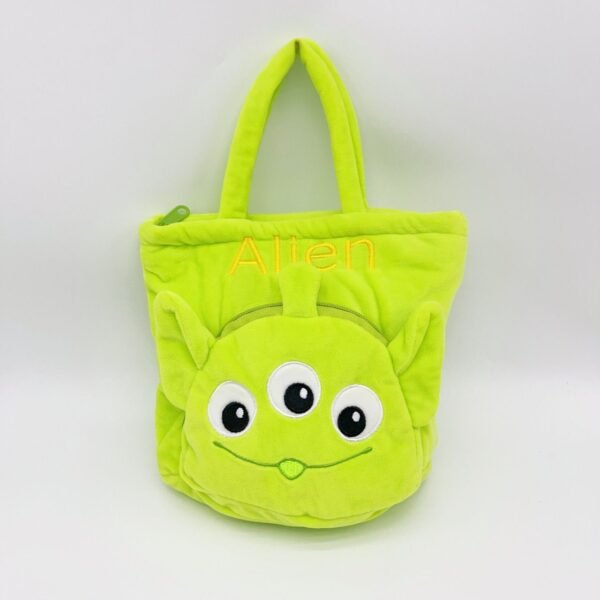 Velvet 2 Pocket Hand Bag for Kids | with Zipper & Handle | 21x23 Cm | Cartoon Printed | Assorted Colors | OPP Packing - Image 6