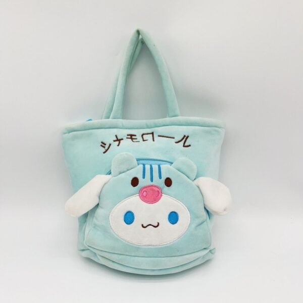 Velvet 2 Pocket Hand Bag for Kids | with Zipper & Handle | 21x23 Cm | Cartoon Printed | Assorted Colors | OPP Packing - Image 7