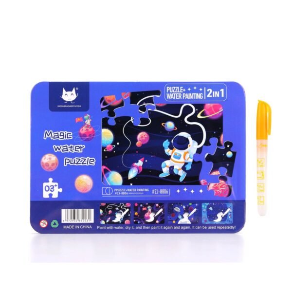 Creative Water Painting Puzzle Sheet with Pen | Handmade Coloring book Set | 4Sheet Set |27 X 19cm X 1.5cm | Assorted Prints | OPP Packing - Image 9