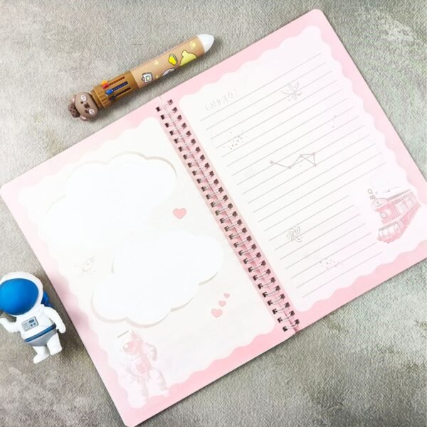 Printed Spiral Binding Diary Simple Thick and Cute B5 Korean Style | 25X17.5 CM | 26 Page | Assorted Design & Colors | OPP Packing - Image 16