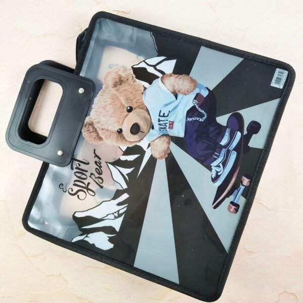 Character Printed PVC Folder Bag for Kids with Zipper & Handle | 37 X 34 Cm | Waterproof | Assorted Printes & Colors | OPP Packing - Image 6