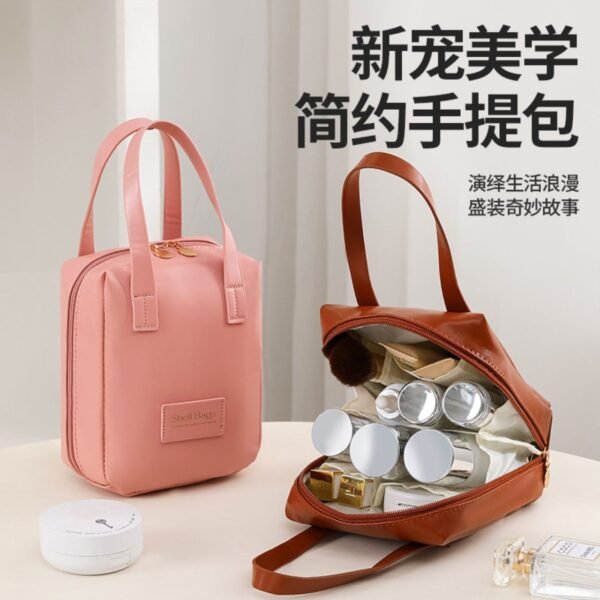 PU Leather Make-up Bag | Spacious Travel Toiletries Organizer | 18X15X5 Cm | Assorted Colors | OPP Packing - Image 6