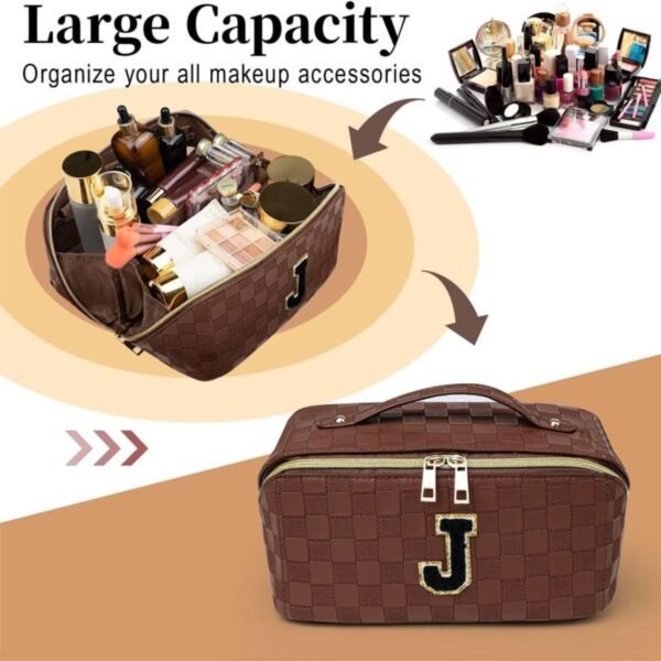 Alphabets Printed Ladies Designer Make-up Bag with Adjustable Shoulder Strap | Zip Closure | Assorted Print & Colors | OPP Packing - Image 3