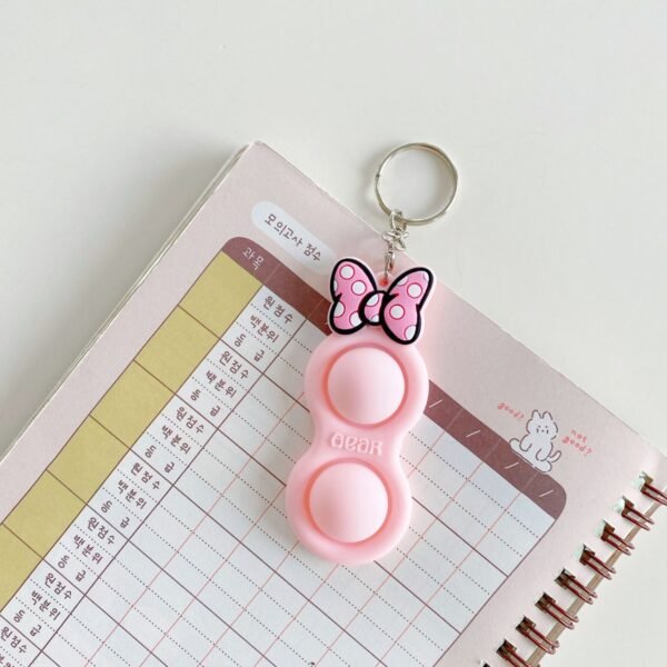 Silicone Pop it Key Chain | Anti Stress Toy | 9 Cm | Assorted Colors & Design | OPP Packing - Image 3