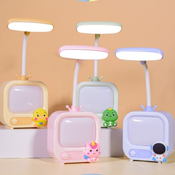Television Shape Table Lamp mix colors with decorative background