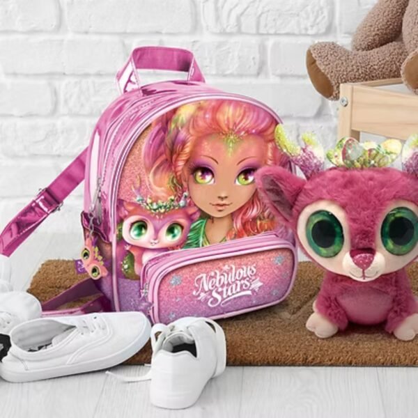 Cartoon Printed PU Leather Glitter Backpack for Kids | 9.5x8x3.5 Inch | Zip Closure | Waterproof | Adjustable Shoulder Strap | Assorted Colors & Prints | OPP Packing - Image 3