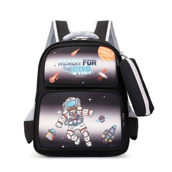 Oxford Kids School Backpack with Pencil Pouch | 3 Compartment | 15 Inch | Zip Closure | Waterproof | Assorted Colors & Prints | OPP Packing - Image 5