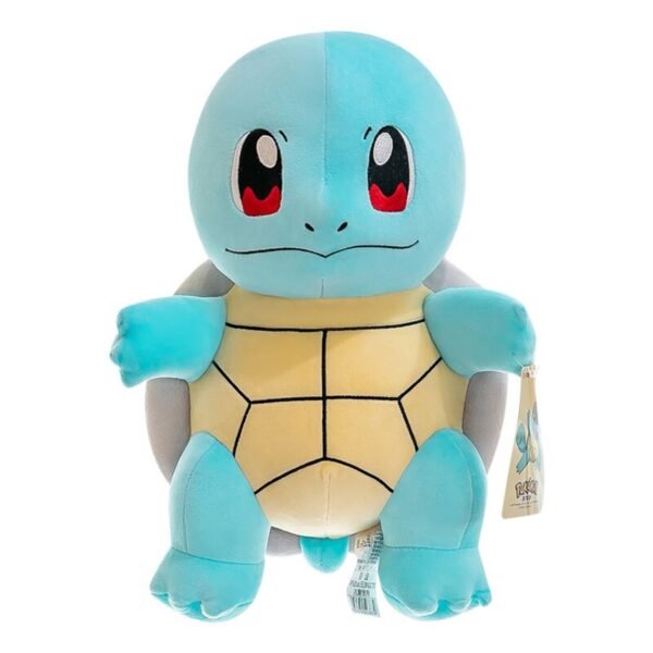 Squirtle Plush Toy - Single, Pokemon Stuffed Animal, Blue Turtle with Red Eyes and Shell.