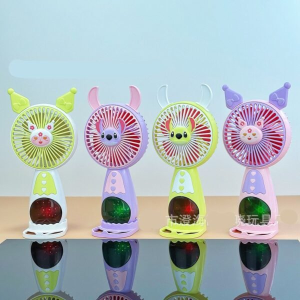 Kawaii USB Hand Fan Different colors with decorative background