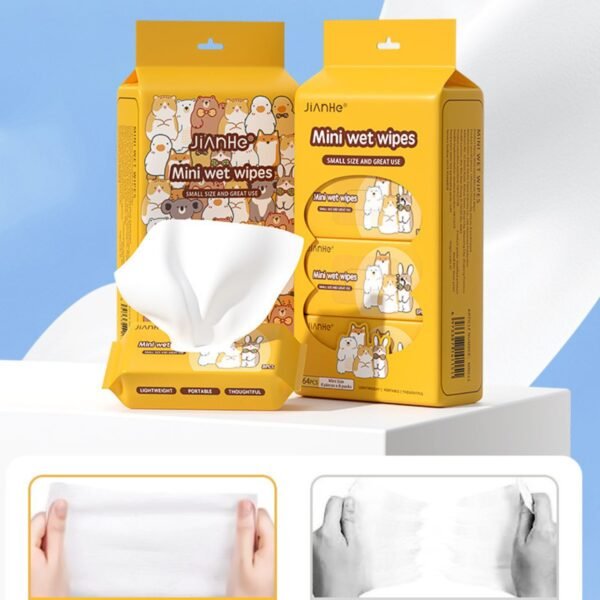 Refreshing Soft Wet Wipe | Mini & Convenient | Pack Of 64 | 140*1150 MM | OPP Packing - Image 4