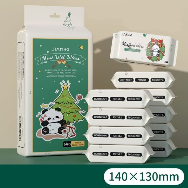 Refreshing Soft Wet Wipe | Mini & Convenient | Pack Of 64 | 140*1150 MM | OPP Packing - Image 2